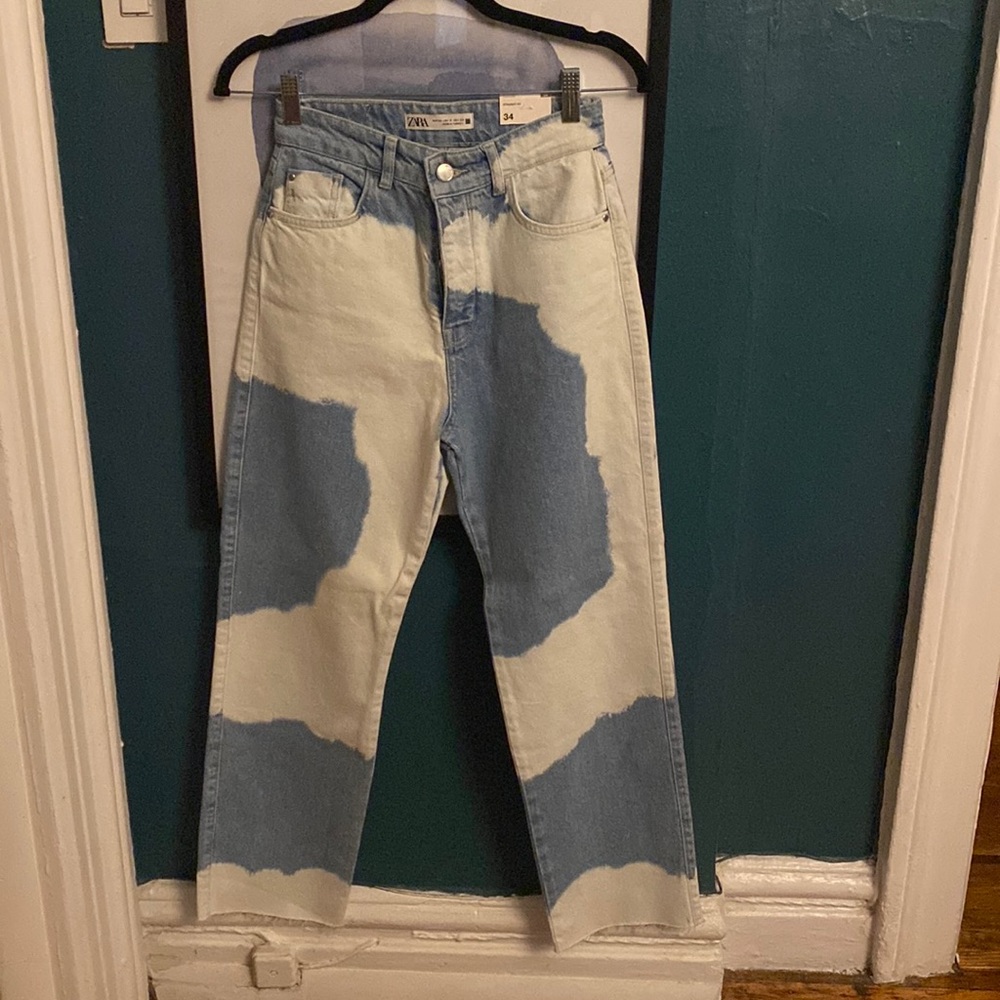 Straight fit high-rise straight leg ankle Zara jeans